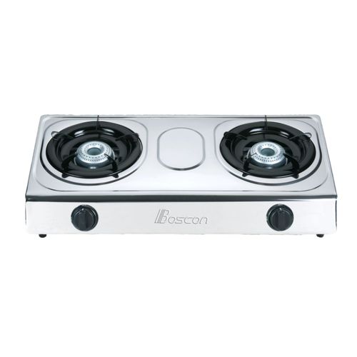 Boscon Auto Ignition Table Top Gas Cooker-2 Burner-Silver