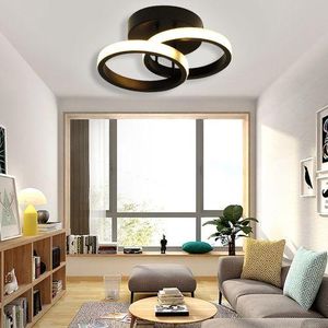 Modern Metal Ceiling Light LED Dimmable Chandelier Lamp Acrylic 1400LM Flush Mount For Living Room Bedroom Home, Neutral /Cool/Warm White AC85-265V Single Circle