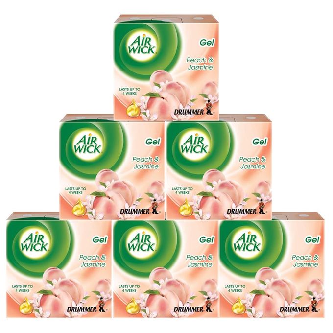 Airwick Drummer Gel Air Freshener Peach & Jasmine - Pack Of 6