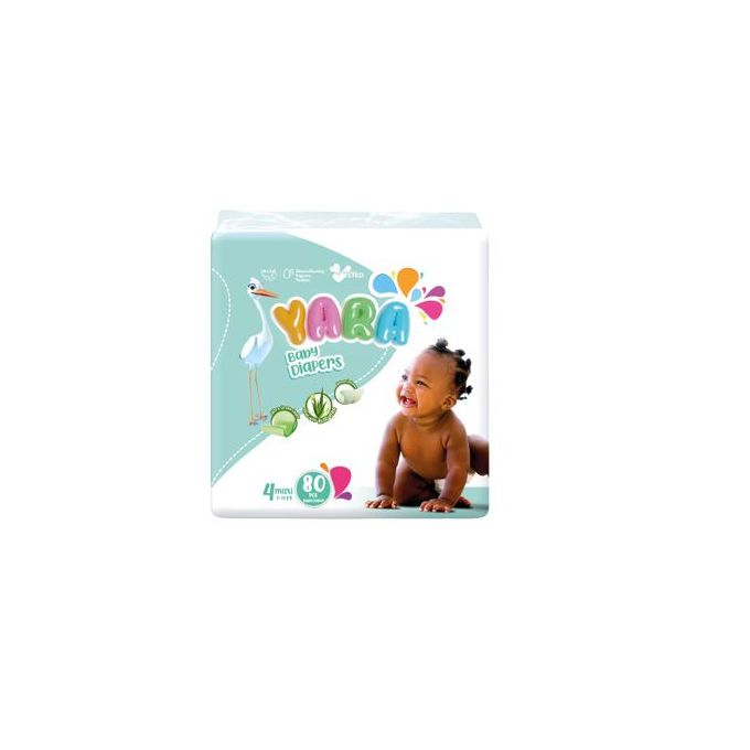 YARA Baby Diaper Size 4 Maxi 4to9 Kg, Jumbo Pack 80 Pcs