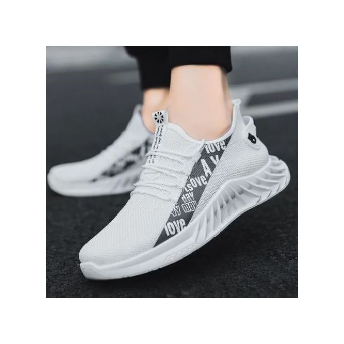 Everything Casual Cool White Unisex Sneakers -White Sport Canvas